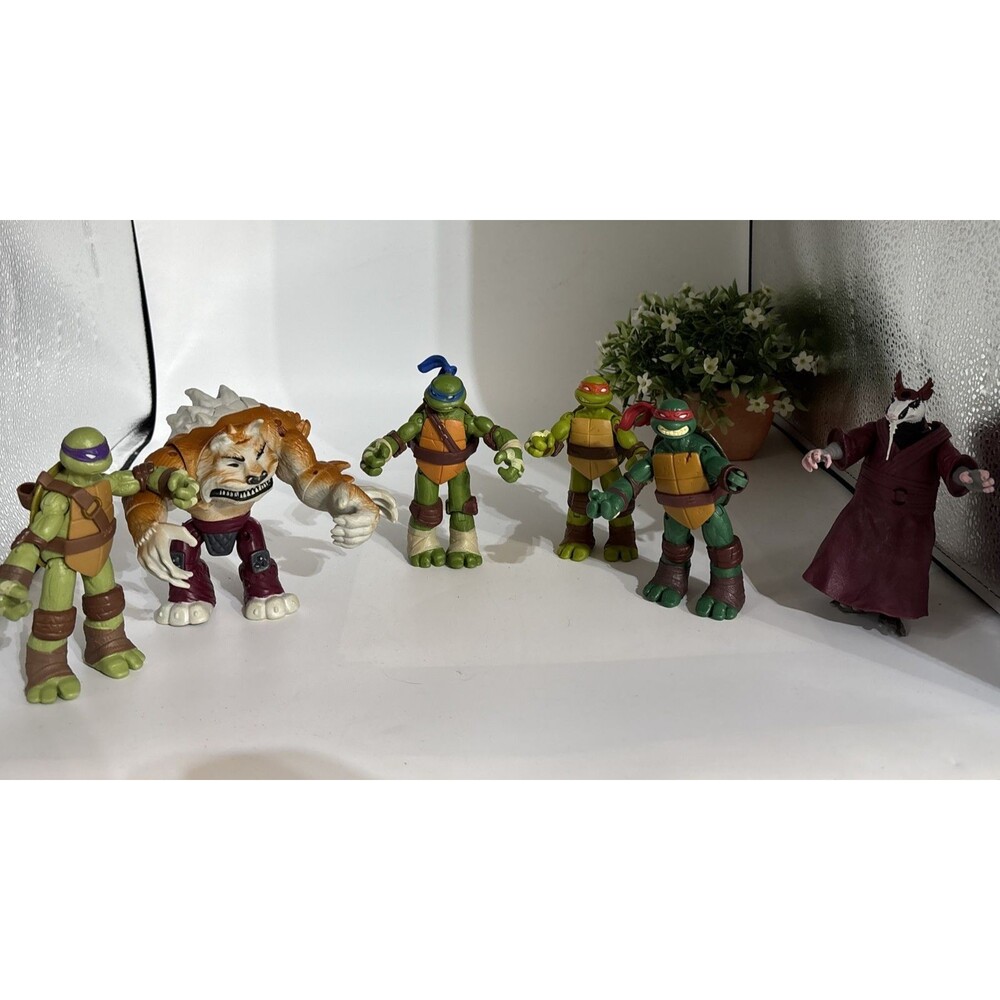 2012 TMNT Teenage Mutant Ninja Turtles Lot/6 splinter Leo Mike Raph Don Playmate